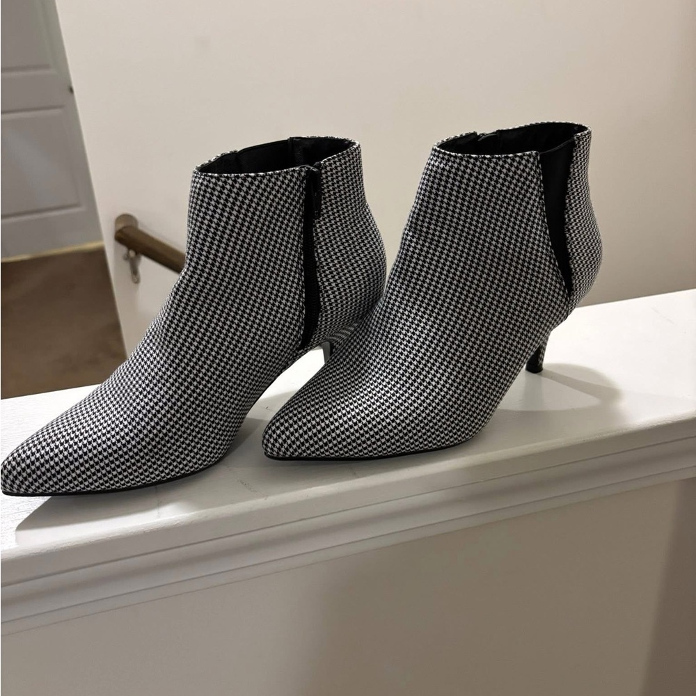 Stylish Black and White Ankle Boots